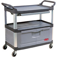 Rubbermaid FG4094 Instrument Cart with Lockable Doors and Sliding